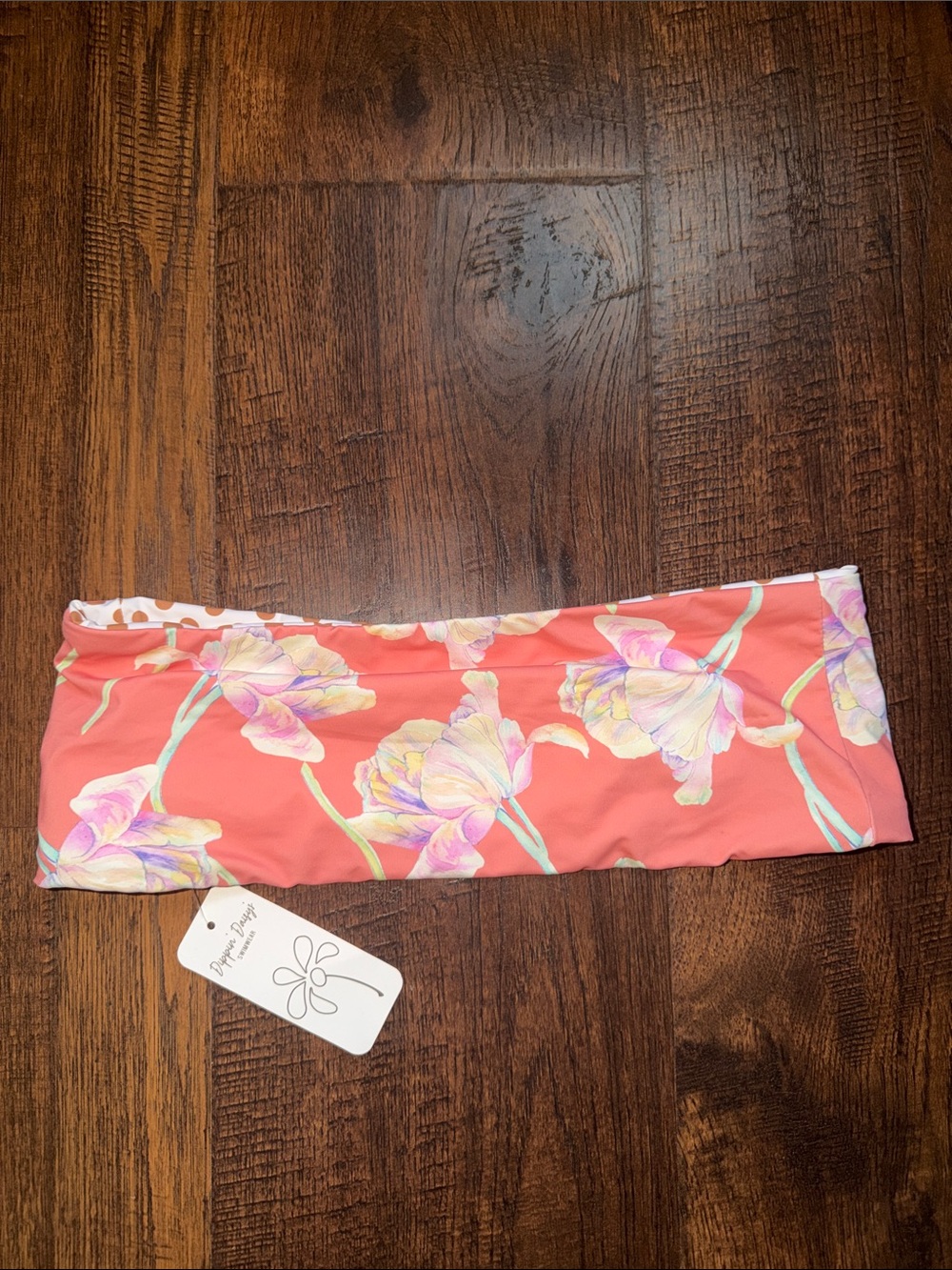 NWT Dippin' Daisy's Floral Reversible Bandeau Bikini Top Sz M - Picture 2 of 5